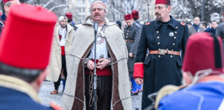 възстановка по повод гибелта на апостола в софия